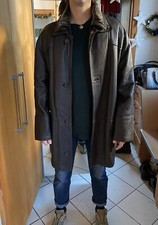 Ledermantel Lederjacke Kunstfell Knöpfe Gr. 56 XL