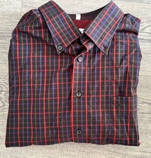 Marvelis Herren Hemd, bügelfrei Gr. 45 17 3/4, schwarz rot blau kariert, Langarm