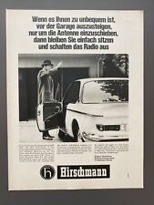 Hirschmann Autoantenne BMW CS Coupe Oldtimer 1968 Vintage Ad Werbung Reklame