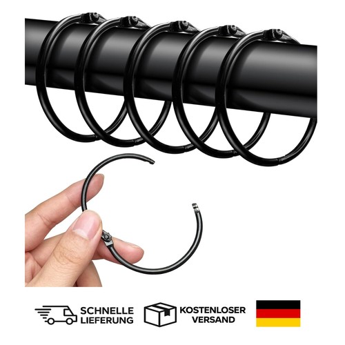 Gardinenringe 50mm schwarz - gardinenringe,