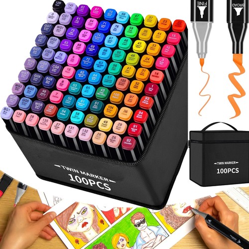 100 farben marker stifte - farben,
