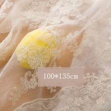 1m Organza Bestickt Blumen