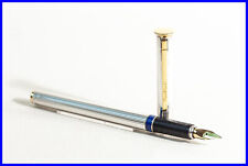 Pierre Cardin by AURORA Füller 925 Silber Blau Gold, M 14 Karat Gold Feder Box