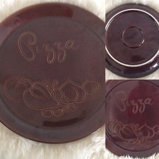 Pizzateller Teller 1 - 2 - 4 Stück Keramik - ca. 27  Cm. Top Braun Pizza