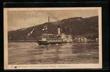 Bodenseedampfer Stadt Bregenz mit Pfänder im Hintergrund, Ansichtskarte 1920 