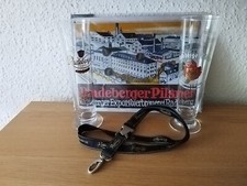 "RADEBERGER" - Gläser-Set mit Histor. Blechschild und Schlüsselband