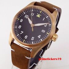 39mm schwarzes Zifferblatt Saphirglas 200M echte Bronze NH35A Automatik Herrenuh