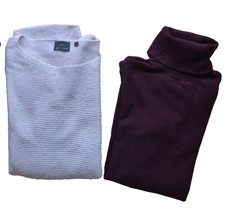 2 Pullover "she" Gr. 42 rosa Merino und Kaschmir; "RESERVED" Gr. M burgund