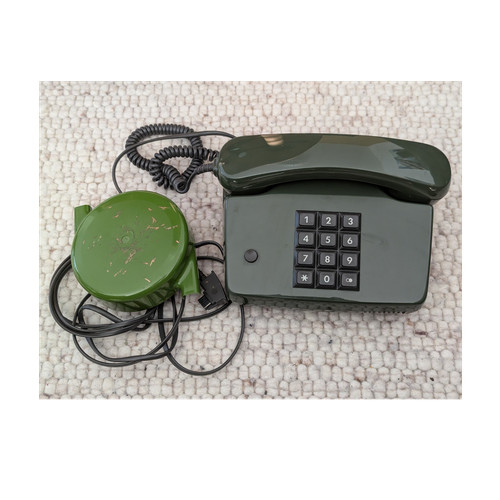 Vintage telefon grün hagenuk - vintage, grün,