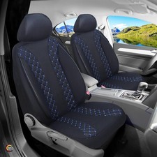 Schonbezüge Sitzbezüge für Peugeot 206 206+ Bj 1998-12 in Schwarz/Blaue Naht N30