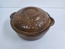 Bayrische Weißwurst Schüssel - Retro - Topf mit Deckel - braun - Top Zustand!