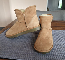 Damen Stiefel Wildleder Classic Stiefeletten Gr. 37 Beige