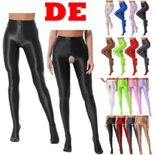 Damen Strumpfhose Offener Schritt Pantyhose Leggings Glänzend Dessous Leggings