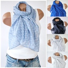 ITALY DAMEN ANKER ❤ HERZ HALSTUCH STOLA SCHAL TUCH SCHRÄG SEIDE & BAUMWOLLE NEU