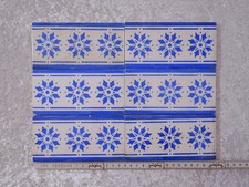 6 x antike Jugendstil Design Keramik Fliese Kachel Bordüre - Vintage um 1900
