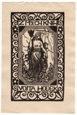 JOSEF HODEK: Exlibris für Vojta Hodek, Halbakt