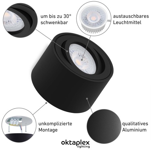 Led aufbaustrahler dimmbar - dimmbar, alu