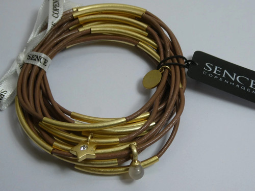 Armband leder brown sence - armband,