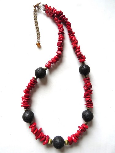 Damen kette bambuskoralle rot - damen,