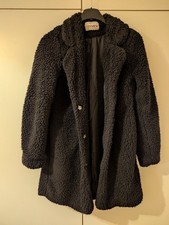 Schwarzer damen teddy mantel - schwarzer, damen-teddy-mantel