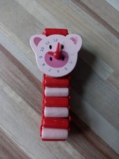 Spiegelburg, Meine Erste Holzuhr, Spieluhr, Armbanduhr, rot rosa, gebraucht