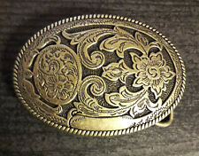 Gürtelschnalle Buckle Indianer Western USA Floral Vaquero Design USA gold