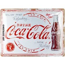 Coca Cola Nostalgie Blechschild 40 cm Refreshing new Feeling