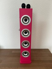 Auna Karaboom Karaoke Player Bluetooth 2 x dynamisches Kabelmikrofon USB AUX LED