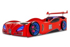 Autobett VERON ROT mit LED + Soundbox - Kinderbett - Carbed