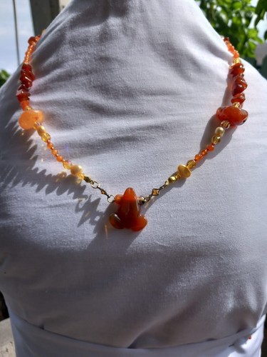 Halbedelstein kette frosch - halbedelstein, frosch-
