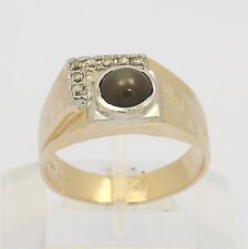 ♦♦ Ring in 14 kt 585 er Gelb Gold mit Sternsaphir Diamanten Stern Saphir Safir ♦