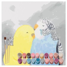 Malen nach Zahlen Wellensittich Liebe Motiv - Geschenk