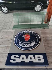 Saab Scania Original beleuchtetes Werbeschild Leuchtreklame Werkstatt Schild