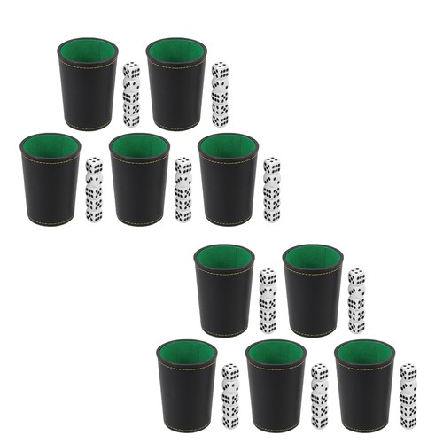 10x würfelbecher mit 5 - 10x,