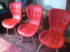 3 Stühle, Rot, gebraucht