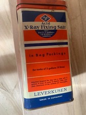 40er 50er Agfa Bayerwerk Röntgen Fixiersalz Blechdose, guter Zustand 