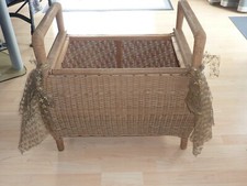 ANTIKE TRUHE HOCHZEITSTRUHE WÄSCHETRUHE RATTAN GEFLECHT%OFFENVINTAGE