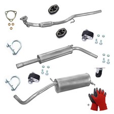 Komplett Auspuff+Anbausatz für VW Polo IV 1.2 12V Fliessheck + Cross