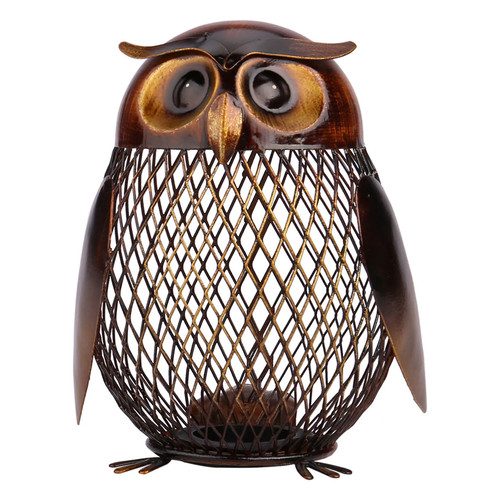Piggy bank owl metal money - owl,