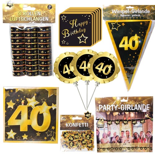 Geburtstag xxl deko set 40 - 40.,