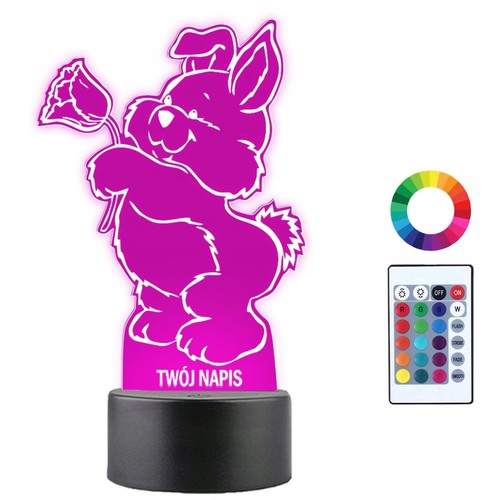 Led nachtlampe hase mit - 3d,