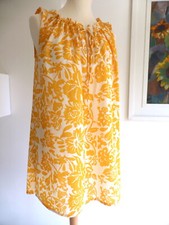 by LYSGAARD Träger-Tunika Hankie Hängerchen Baumwolle Sonnengelb/Weiß M/38