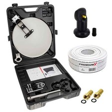 Camping SAT Anlage Satelliten Antenne Single LNB 10m Kabel 2x F-Stecker & Koffer