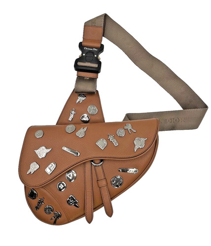 Dior saddle bag brown with - bag, in