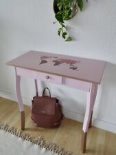 Schreibtisch Schminktisch Maltisch Konsole Kommode Rosa Weltkarte Handbemalt