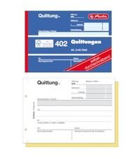 Herlitz 402 Quittungsblock A6 2x40 Blatt SD Quittungen selbstdurchschreibend 