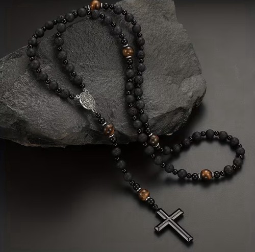 Edelstein halskette kreuz - edelstein,