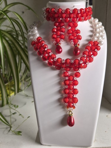 Schmuck set aus glas perlen - glas,