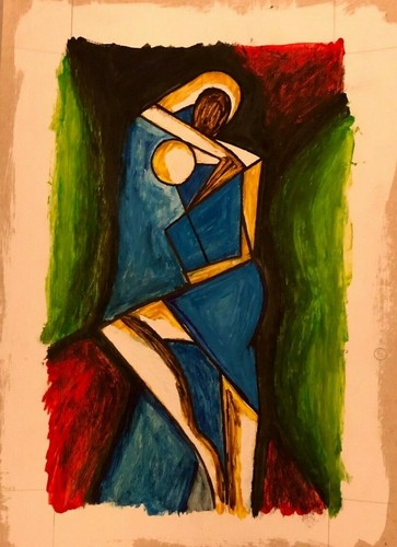 Original couple abstract art - couple,