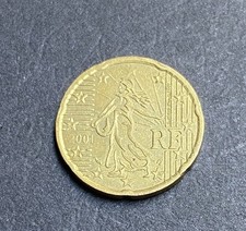 Fehlprägung 20 cent Frankreich  Jahreszahl  Prägefehler  (O5-16-14-2)